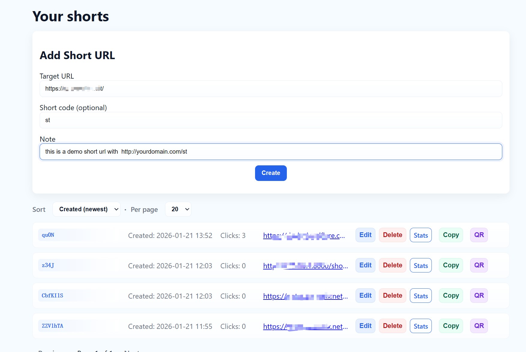 ShortURL Platform with QR Codes, Click Stats and CSV Export (Python, Django)