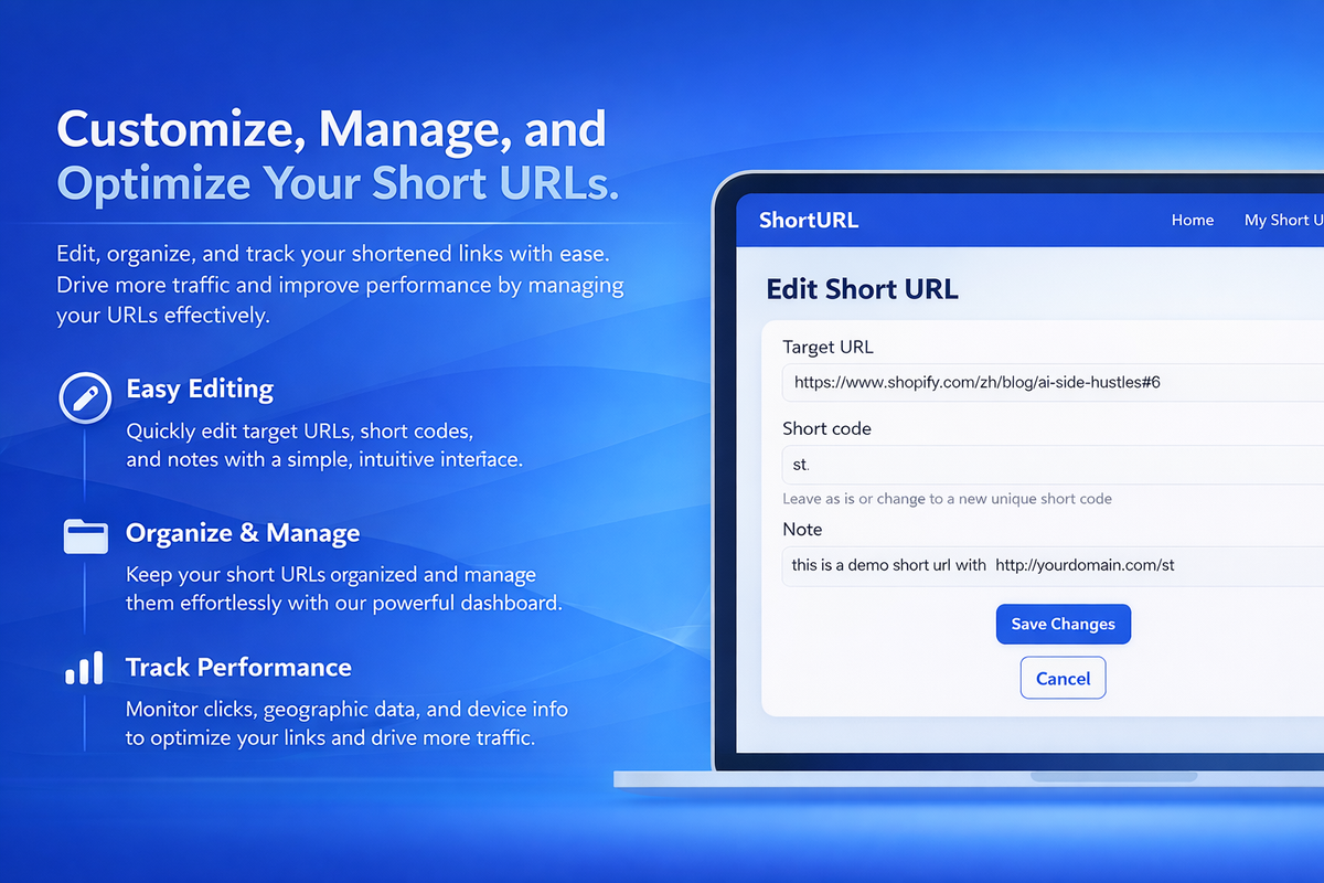 ShortURL Platform with QR Codes, Click Stats and CSV Export (Python, Django)
